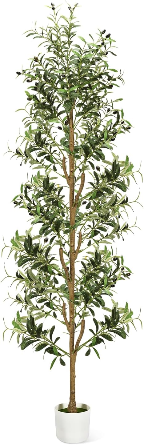 Olive Trees Artificial Indoor 7Ft Tall Faux Plants Large Fake Olivos Tree