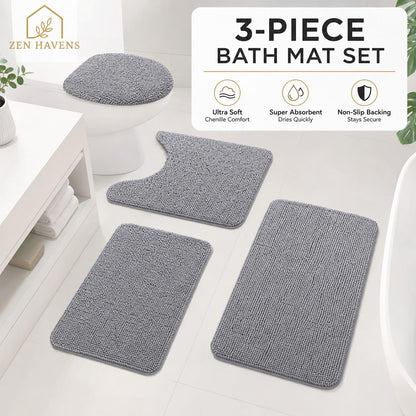 Zen Havens Plush Comfort Bath Mat - Ultra Soft, Super Absorbent, Non-Slip